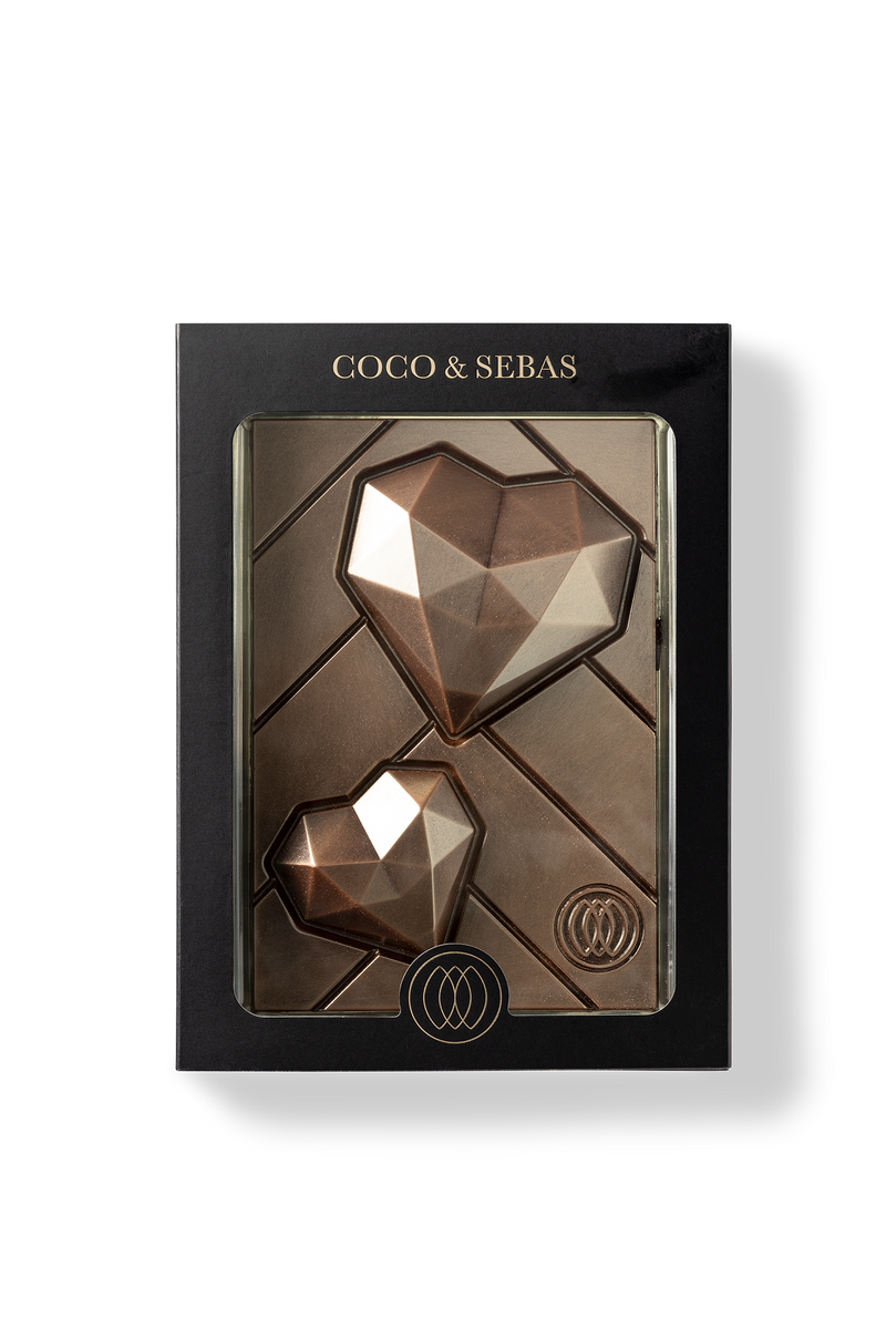 Harten op plak Pure chocolade