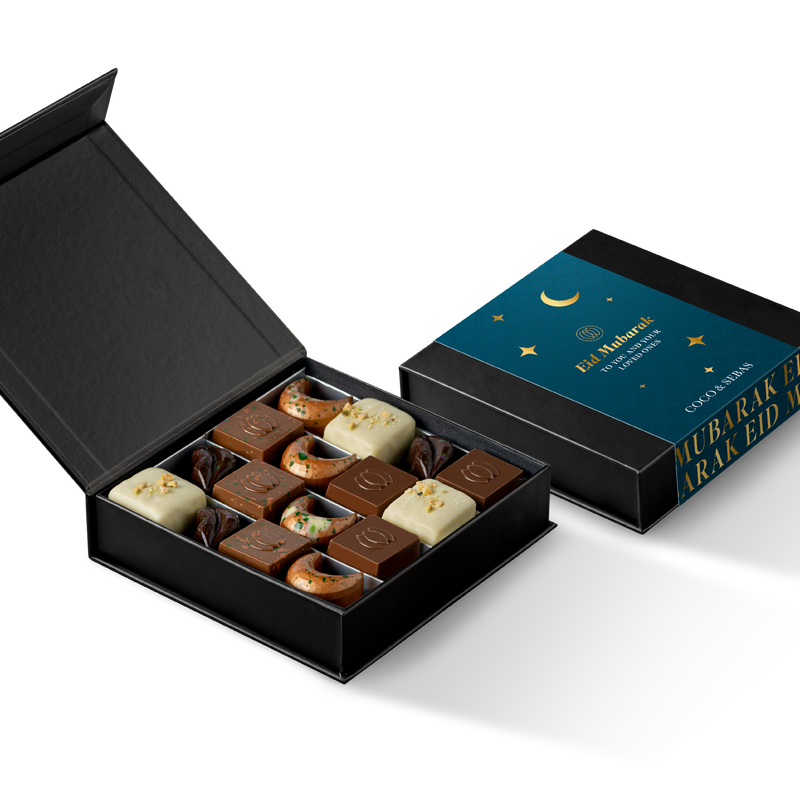 Luxe bonbondoos 16 stuks met Eid Mubarak sleeve