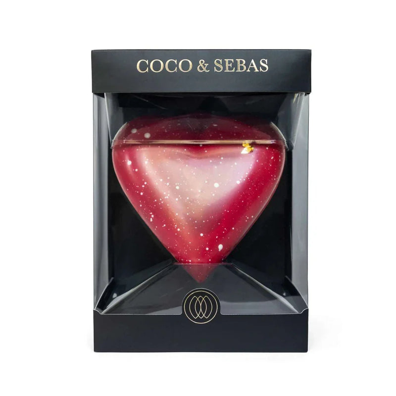 Love - melkchocolade hartje rood Coco & Sebas chocolade cadeau
