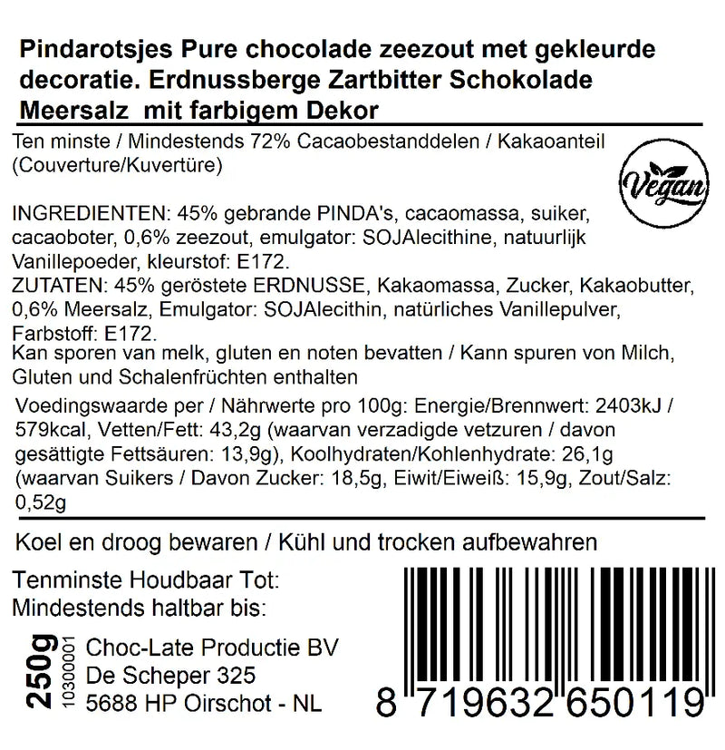 Pindarotsjes Puur zeezout 250 gram