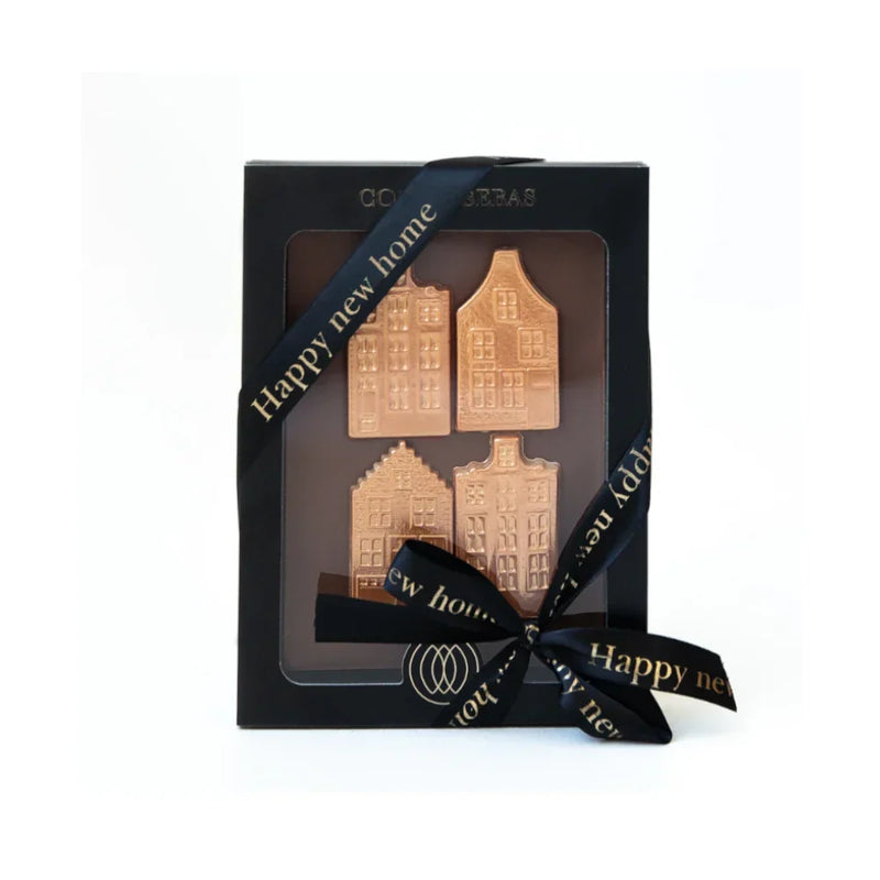 Chocolat tablet - plak melkchocolade Happy New Home Coco & Sebas chocolade cadeau