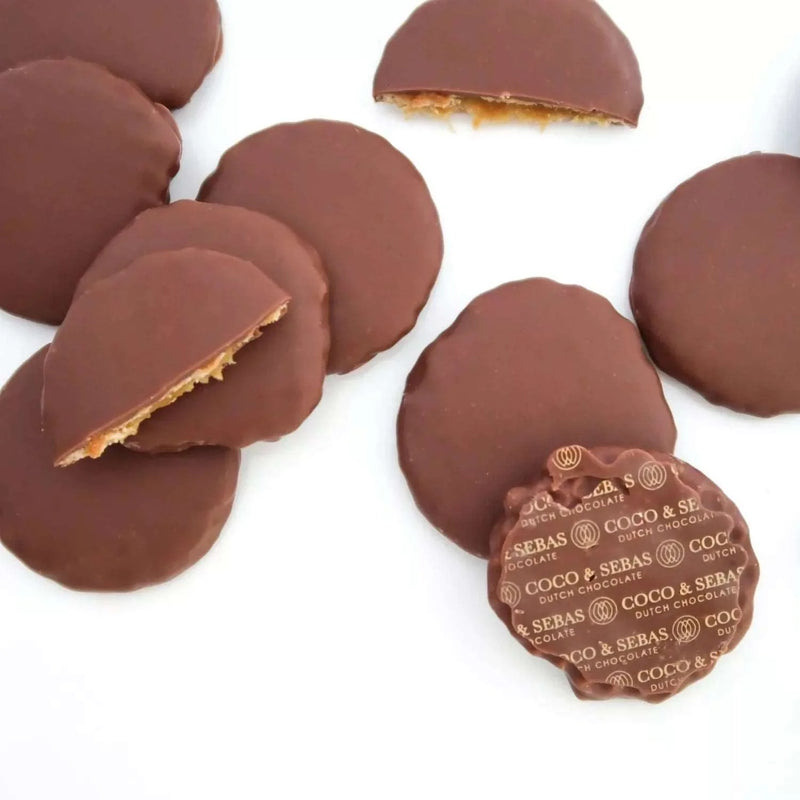 Stroopwafeltjes met chocolade